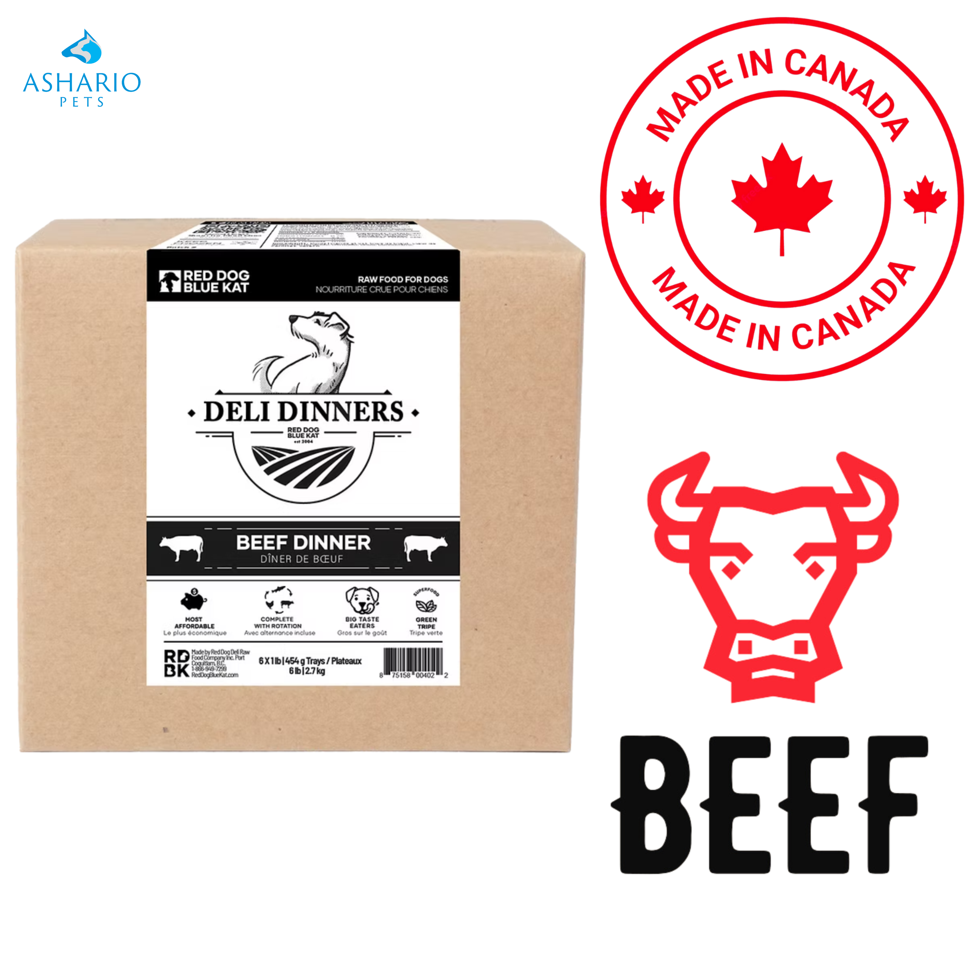 Red Dog Blue Kat - Deli Beef Dinner Raw Dog Food