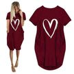 Short Sleeve Dress Valentine's Day Heart Print