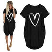 Short Sleeve Dress Valentine's Day Heart Print