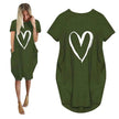Short Sleeve Dress Valentine's Day Heart Print