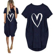 Short Sleeve Dress Valentine's Day Heart Print