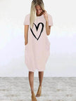Short Sleeve Dress Valentine's Day Heart Print