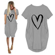 Short Sleeve Dress Valentine's Day Heart Print