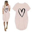 Short Sleeve Dress Valentine's Day Heart Print