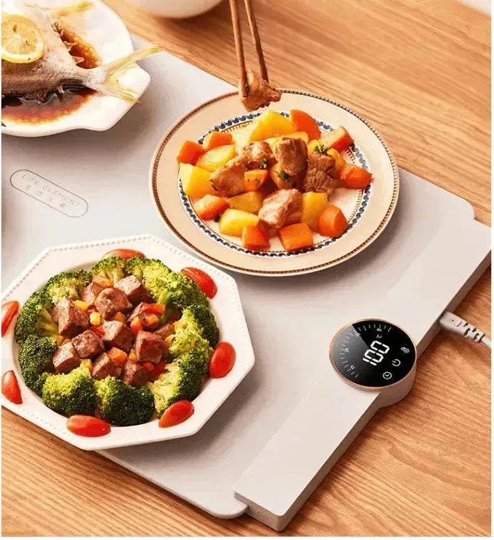 Silicone Flexible Foldable Warm Chopping Board Food Insulation Board Hot Food Treasure Storage Digital Display Insulation Chopping Board