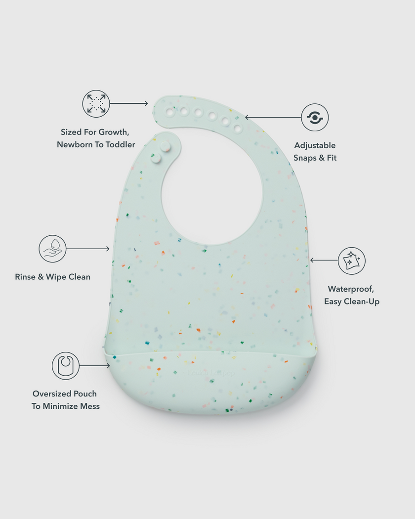 Silicone Bib - Confetti Mint
