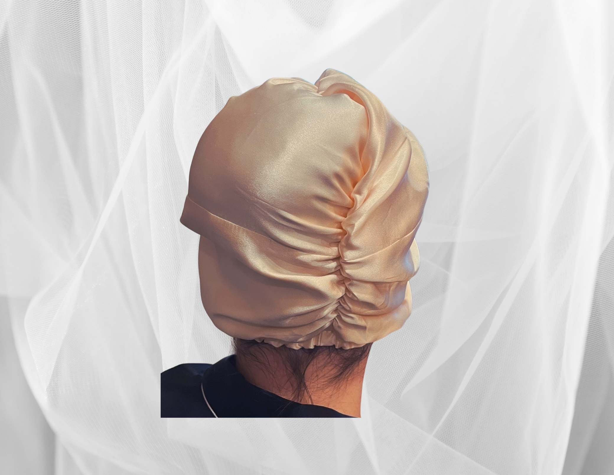 Silk Bonnet Baby Pink ( Square Knotted Design)