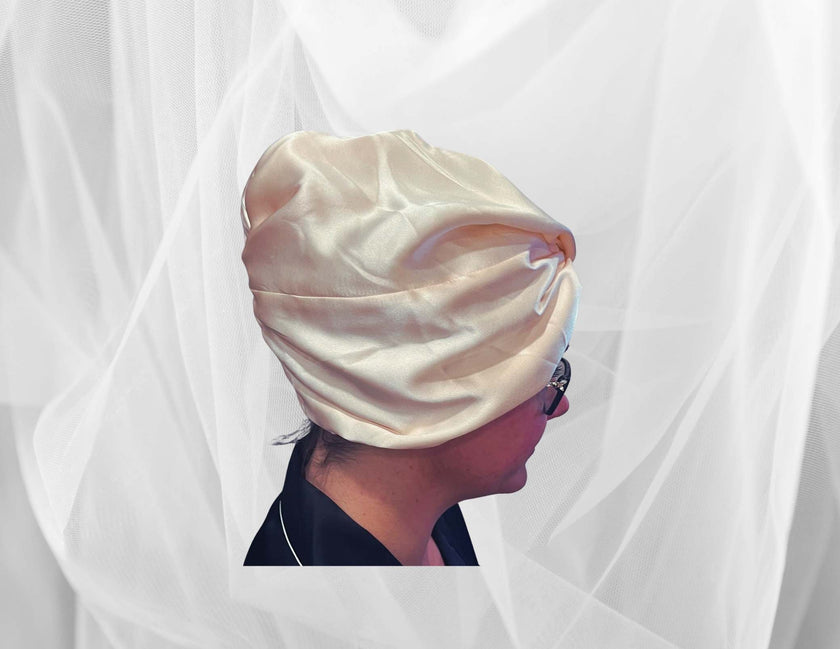 Silk Bonnet Baby Pink ( Square Knotted Design)