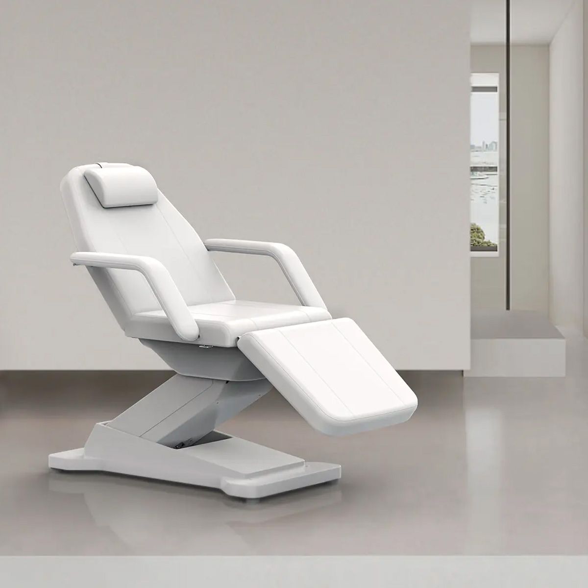 Silver - Table de soins du visage électrique avec 3 moteurs et 3 commandes