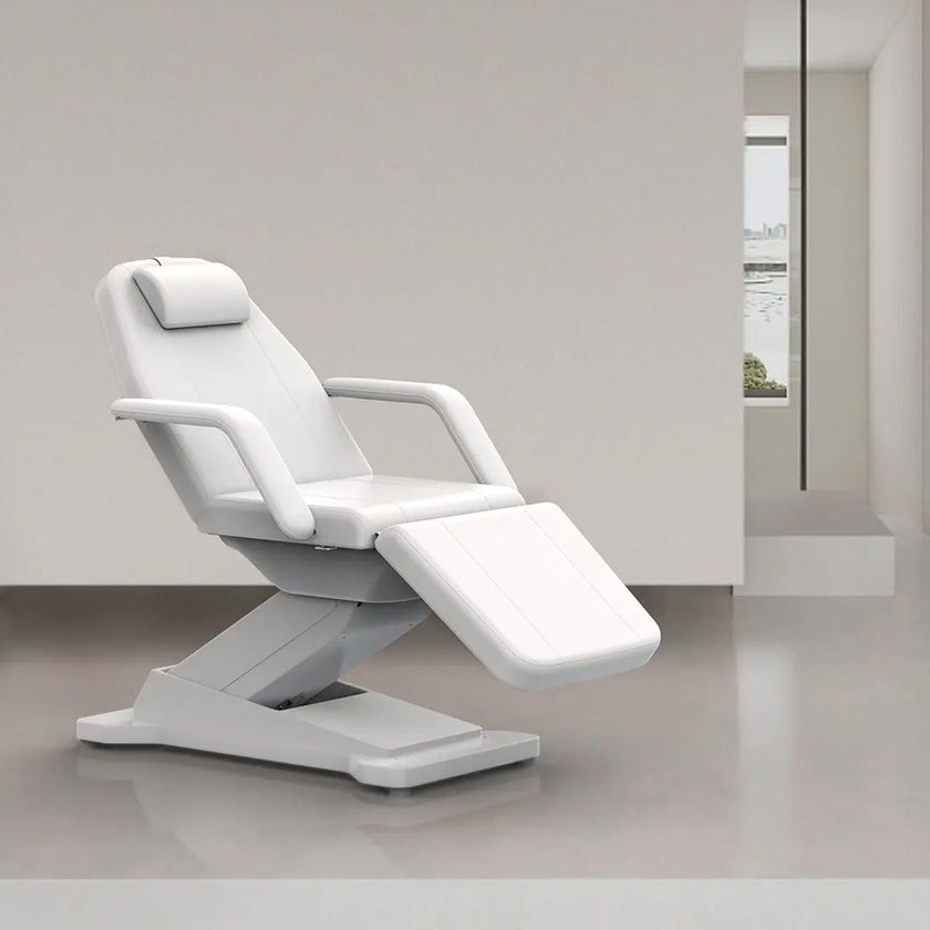 Silver - Table de soins du visage électrique avec 3 moteurs et 3 commandes