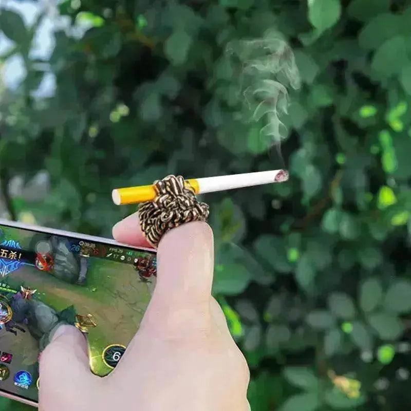 Silver Finger Ring Holder for Smoking