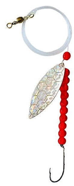 Single Hook Willow Leaf Spinner – Silver Scale Blade Lure