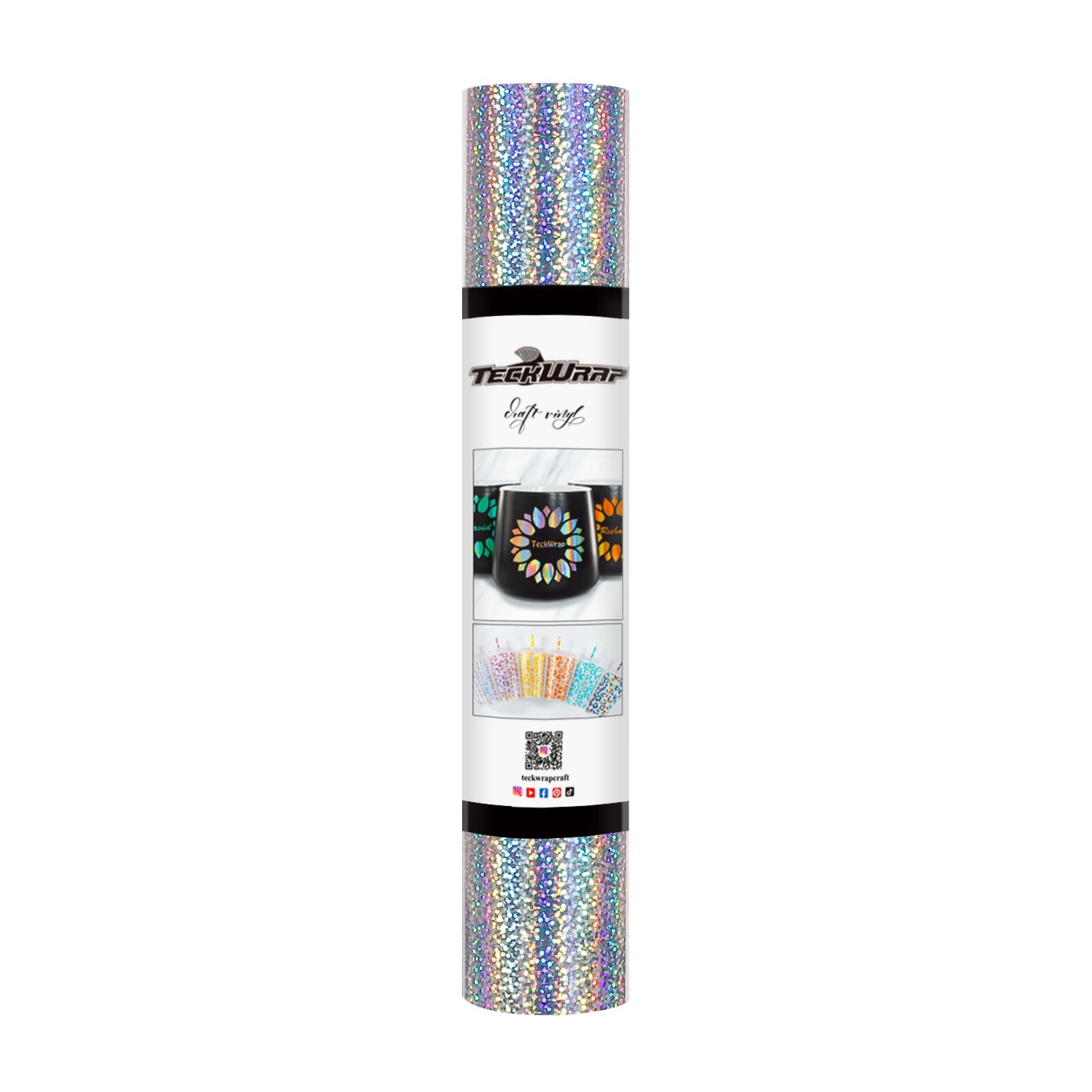 TeckWrap Holographic Sparkle Adhesive Vinyl - Silver | Captivating Auroras for Your Crafts!