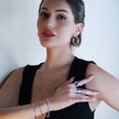 DERIVIER Argent (Or Blanc) : Boucles d'oreilles créoles semi-larges (3,5 cm)