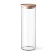 Simax - Bocal de conservation en verre avec couvercle en bois de hêtre 1,8L
