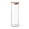 Simax - Bocal de conservation en verre avec couvercle en bois de hêtre 1,8L
