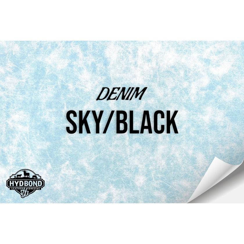 SKY DENIM/BLACK WITH ADHESIVE HYDBOND LEATHERETTE SHEET (12