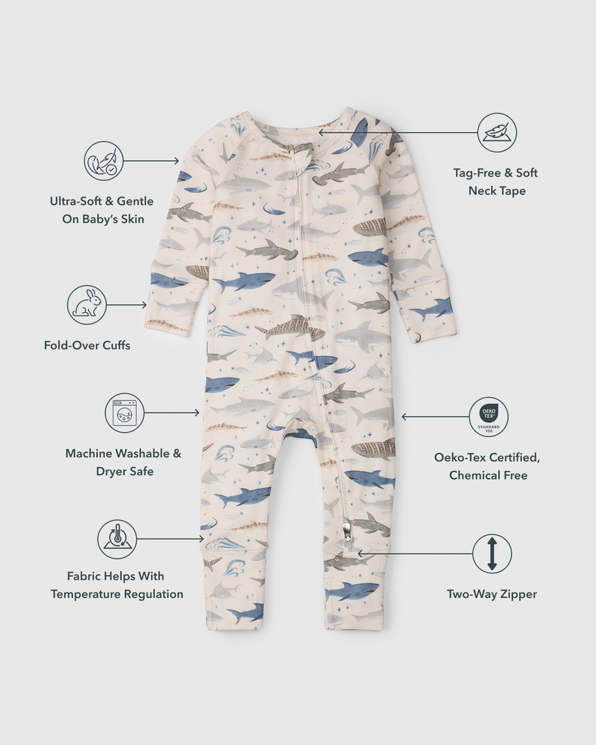 Baby Sleeper TENCEL™ - Smiley Sharks