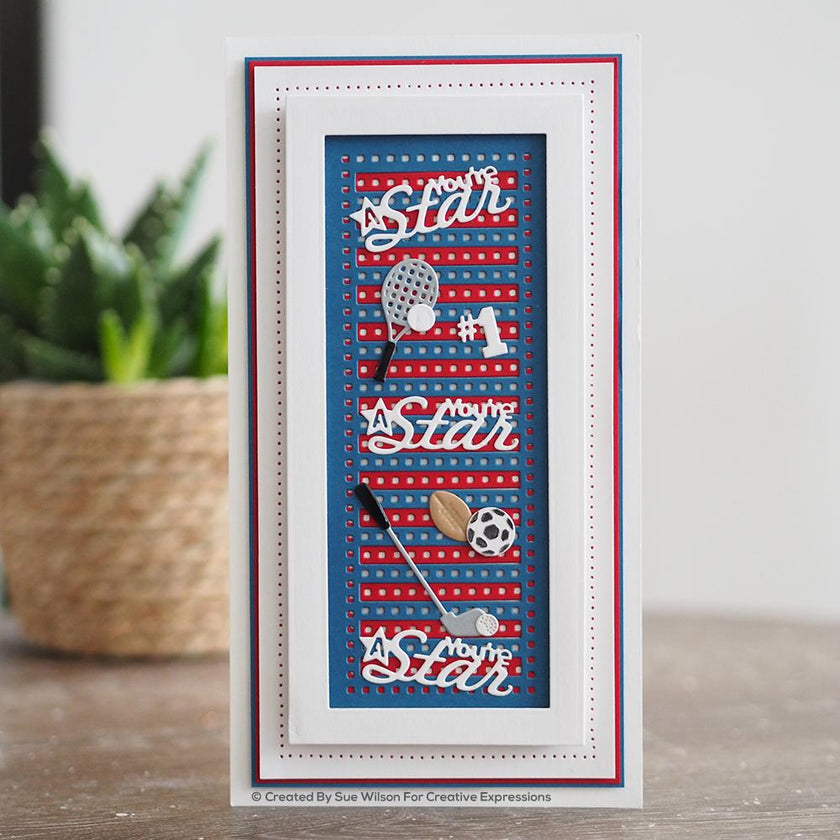Sue Wilson Slimline Decorative Squared Stripes Craft Die