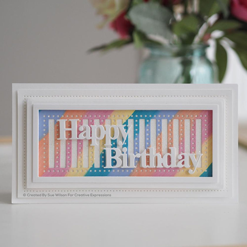 Sue Wilson Slimline Decorative Squared Stripes Craft Die