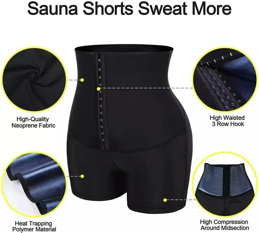 Slimming Waist Trainer Shapewear – Thermo Sweat Body Shaper Shorts