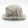 Small Fine Grid Love Rabbit Ears Basin Fisherman Baby Hat