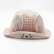 Small Fine Grid Love Rabbit Ears Basin Fisherman Baby Hat
