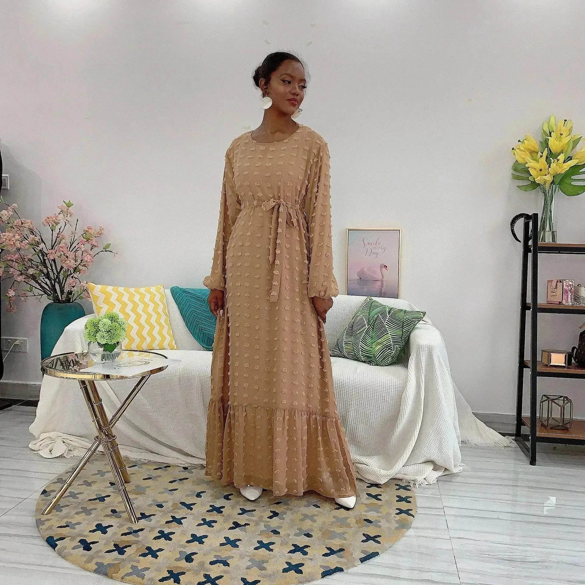Small Hair Ball Arab  Plus Size Dress