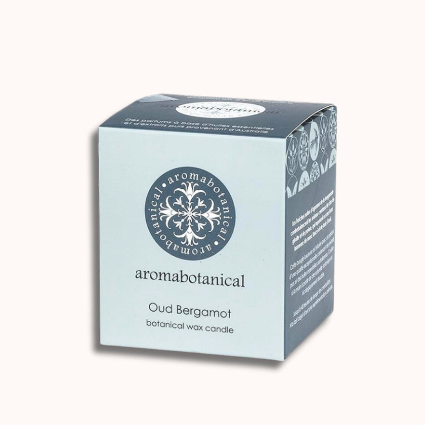 Small Oud Bergamot Scented Candle with Pure Relaxation Scent by Aromabotanical