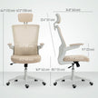 Andre Ergonomic Office Chair with 2D Lumbar Support and adjustable Headrest-Beige/White