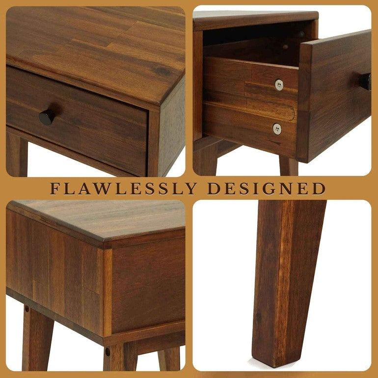 Sofia 1-Drawer Solid Wood Nightstand