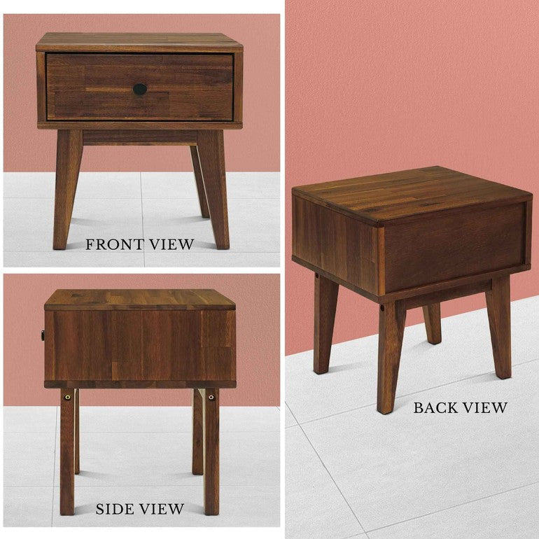 Sofia 1-Drawer Solid Wood Nightstand
