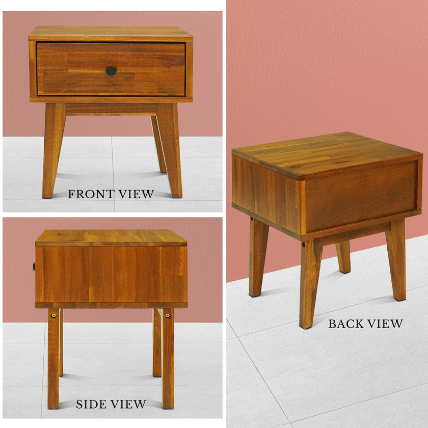 Sofia 1-Drawer Solid Wood Nightstand