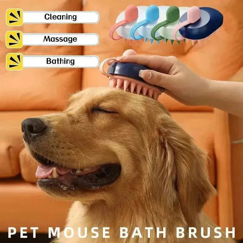 Silicone Pet Bath Brush – Handheld Dog & Cat Shampoo Massage Comb for Bathing, Hair Removal & Grooming