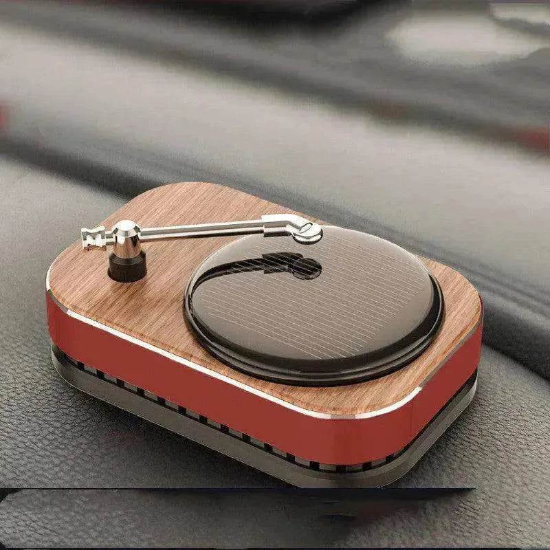 Solar Record Player Rotating Perfume Car Accessories Aromatherapy Decoration