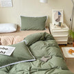 Solid Color Four Piece Lace Edge Duvet Cover