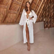 Women's Solid Color Midriff Beach Bikini Cover-Up Blouse – 3 Colors
