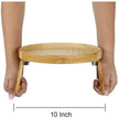 Solid Wood Round Storage Bamboo With Legs Sofa Arm Foldable Tray Table