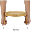 Solid Wood Round Storage Bamboo With Legs Sofa Arm Foldable Tray Table