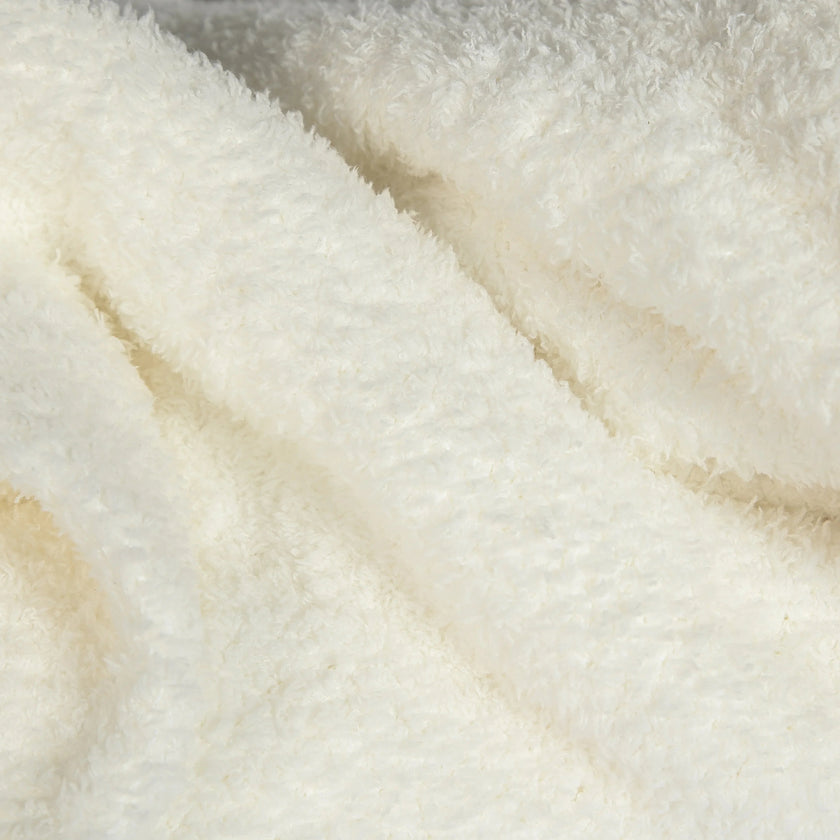 White Solid Double Layered Extended Throw