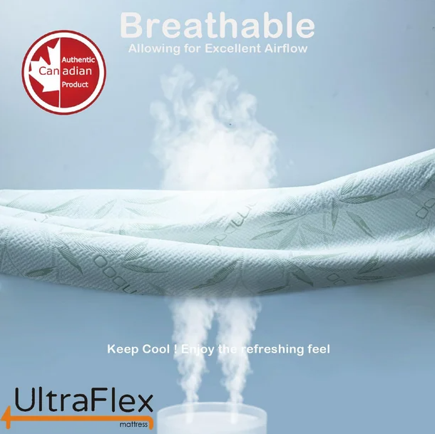 UltraFlex® SolidSleep- Canadian-Made FIRM Gel Infused Reversible Comfort With Pressure Relief, Cooling Technology, Bamboo Cover, CertiPUR-US® Certified Foam (Made in Canada)