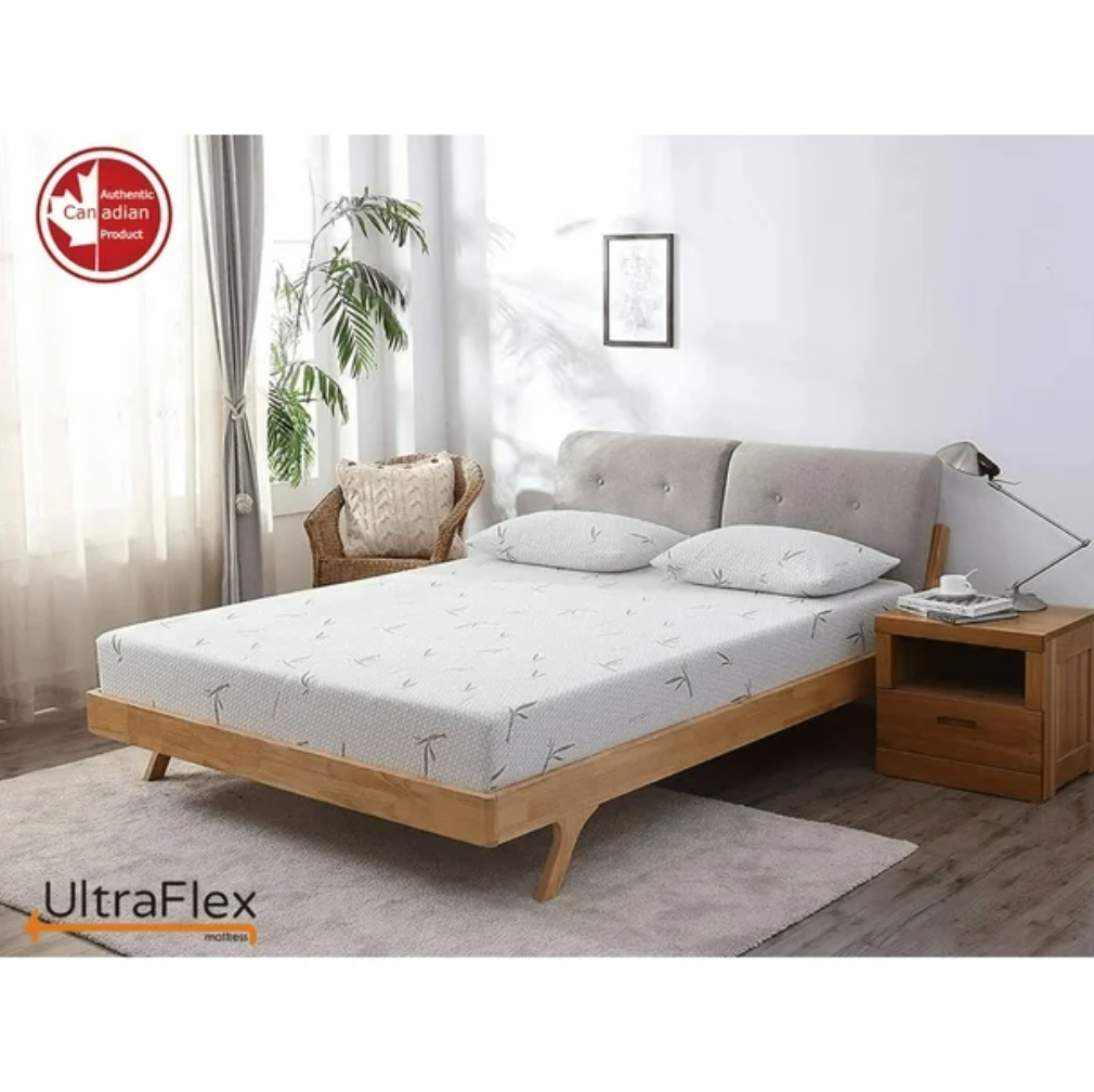 UltraFlex® SolidSleep- Canadian-Made FIRM Gel Infused Reversible Comfort With Pressure Relief, Cooling Technology, Bamboo Cover, CertiPUR-US® Certified Foam (Made in Canada)