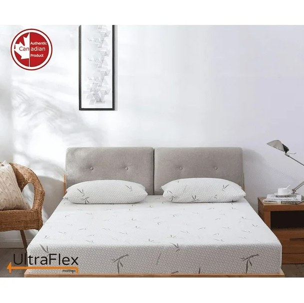 UltraFlex® SolidSleep- Canadian-Made FIRM Gel Infused Reversible Comfort With Pressure Relief, Cooling Technology, Bamboo Cover, CertiPUR-US® Certified Foam (Made in Canada)