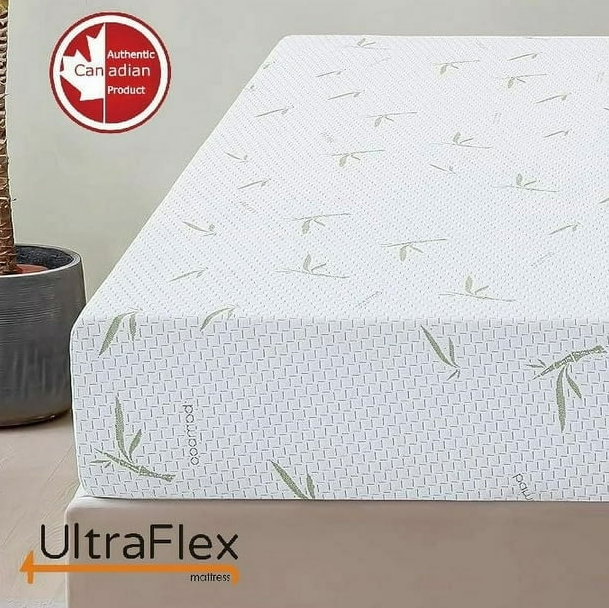 UltraFlex® SolidSleep- Canadian-Made FIRM Gel Infused Reversible Comfort With Pressure Relief, Cooling Technology, Bamboo Cover, CertiPUR-US® Certified Foam (Made in Canada)