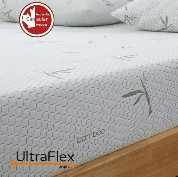 UltraFlex® SolidSleep- Canadian-Made FIRM Gel Infused Reversible Comfort With Pressure Relief, Cooling Technology, Bamboo Cover, CertiPUR-US® Certified Foam (Made in Canada)