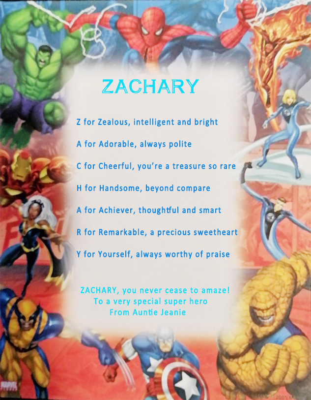 Spider-Man Name Poem
