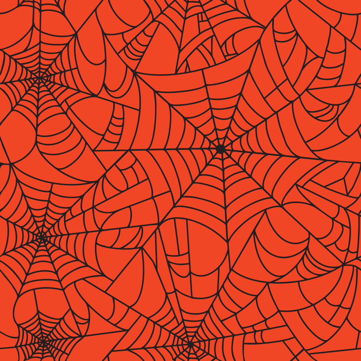 Halloween Black Spider Web on Orange Background Prints Adhesive Vinyl