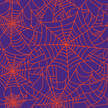 Craft HTV Halloween Orange Spider Web on Purple Background Pattern
