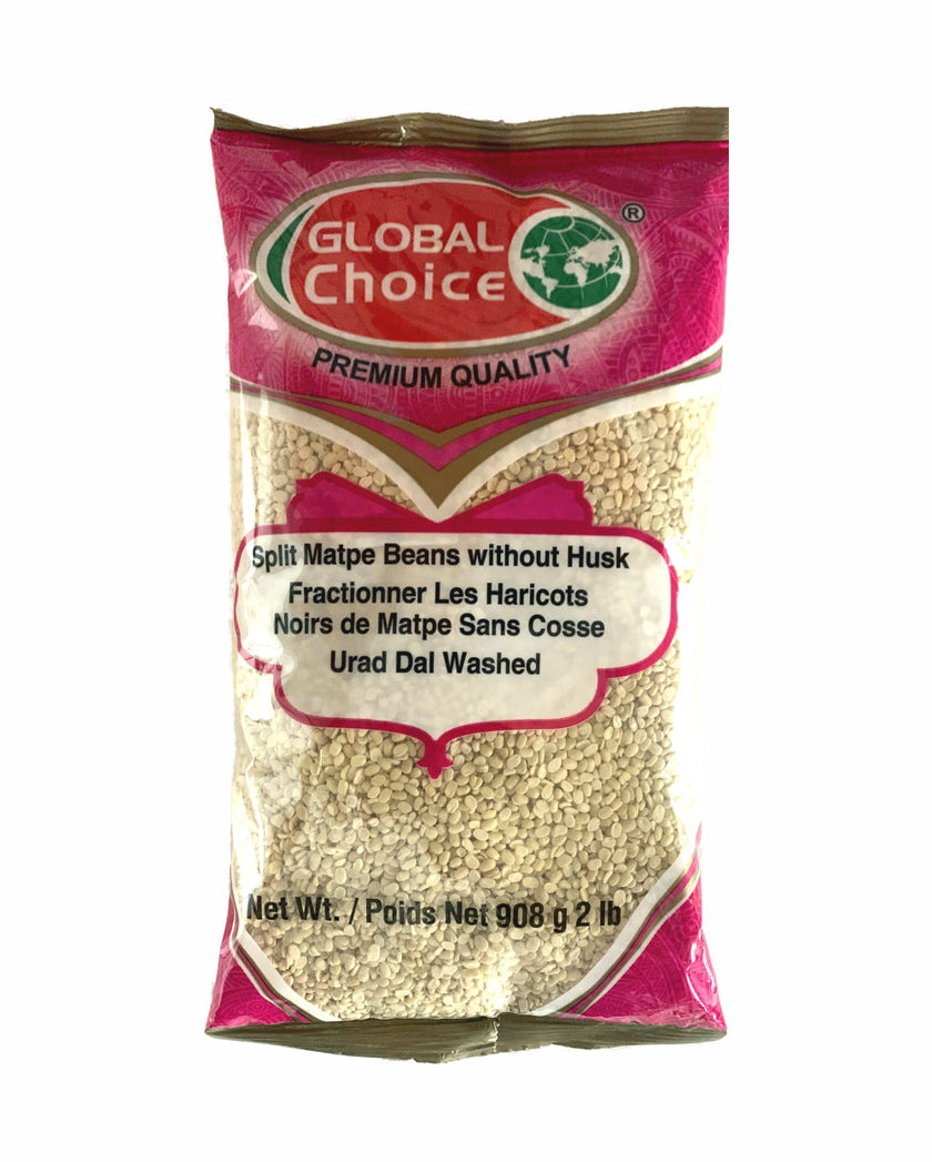 Global Choice Split Matpe Beans without Husk 908gm ( Urad Dal Washed 2lb)