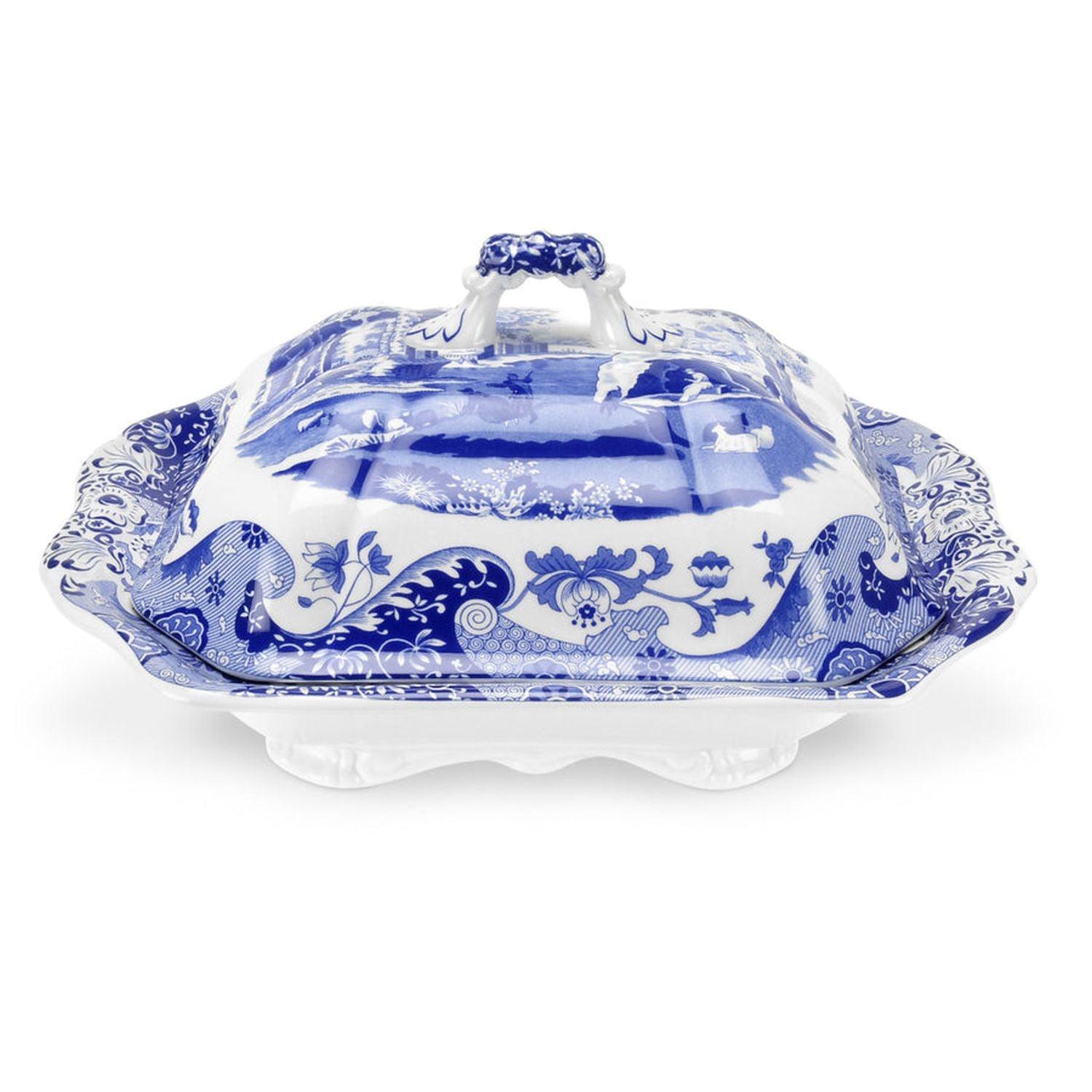 Spode - Blue Italian - Covered Vegetable Dish | 12 In